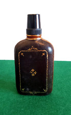 Antike Flachmann Flasche Leder mit Gold muster und Goldrand aus Italien um 1920