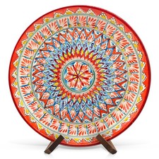 Lagan Ø 37 cm Keramik Teller Rischtan Orientalische Kazan Ляган Muster rot MIX