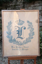 Preisfahne Ludwig II Landwirtschaftsfest Bayern Landwirschaft bis 1886 gerahmt