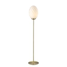 Stehleuchte Twist Oval Gold/Beige Metall und Glas Lampe