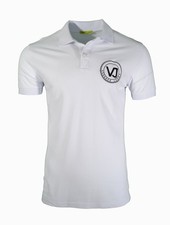 Versace Jeans Poloshirt Weiß Schwarz Logostickerei Herren Größe XXL 3XL T Top