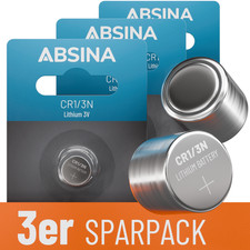 ABSINA 3x CR1/3N Batterie Lithium 3V - Batterien CR11108, Knopfzelle CR1 3N