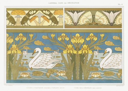 Jugendstil schwan und - schwan,