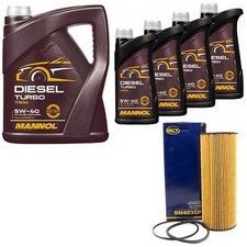 Motoröl Set MANNOL Diesel Turbo 5W40 9 Liter + Ölfilter für Audi A6 A8 2.7 3.0