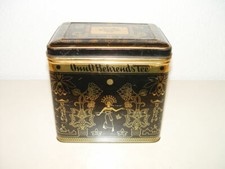 Alte große Blechdose OnnO Behrends Teedose ca. 22 x 16,2 x 22,4 cm Motiv Asia