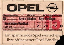 Ticket BL 89/90 FC BAYERN