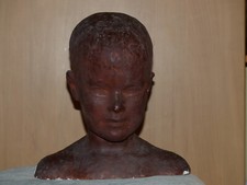 Alte Büste Kind / Kinderkopf Gips - Gipsmodell mit Signatur Prof. Hermann, antik