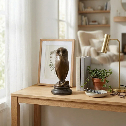 Premium bronzefigur eule - bronzefigur,
