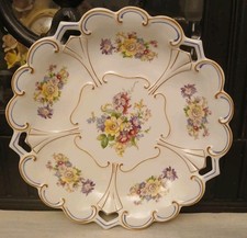 Ilmenau Graf von Henneberg Prunkschale Obstschale Blumendekor 30,5 x 4 cm