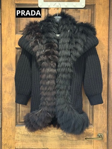 Prada dicker strickmantel - dicker,
