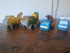 Konvolut Tonka Rico Sanson  Blechauto LKW Vintage Tin Toy Dump Truck 12,5cm Kran