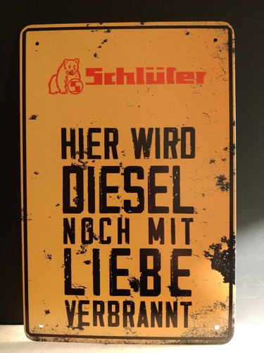 Schlüter blechschild diesel - blechschild,