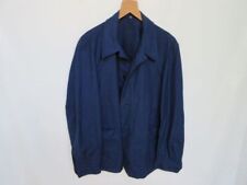 True Vintage Indigo Blue Worker Jacket French Style Denim Jacke Army