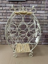 Helles  Eisen Weinregal mit Weidenboden und Griff Passt 10 Weinflaschen Regal