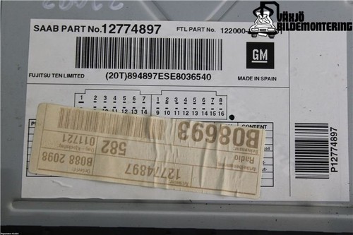 Radio 12774897 saab 9 - 12774897,