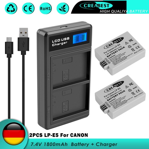 1800mah akku lcd - lp-e5,