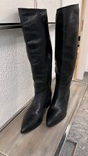 Miu Miu Designerstiefel Elegant Schwarz Lederstiefel Gr 38,5 Neupr. 1200€