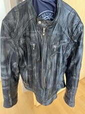 Biker Lederjacke Herren Gr. 52 Schwarz Vintage Gebraucht Top Zustand