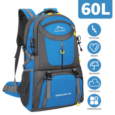 60L Herren Damen Rucksack Groß Wasserdicht Wanderrucksack Trekking Reiserucksack