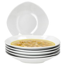 6er Set Lotta Suppenteller weiß 400ml Porzellan 6 Personen tiefe Teller Pasta 