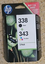HP 338/343 original  Drucker Patronen set, black 338 & tri-coloar 343