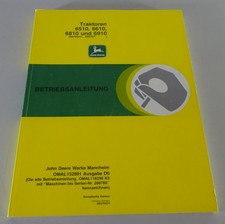Betriebsanleitung | John Deere Schlepper 6510 / 6610 / 6810 / 6910 | Stand 2000