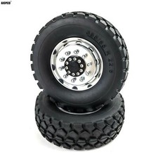 AXSPEED 2x Vorderrad Felgen+Reifen Reifen für Tamiya Traktor 1:14 RC LKW Auto
