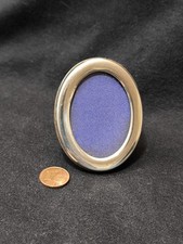 Kl. Bilderrahmen 925 Silber Florenz oval  Fotorahmen Tischrahmen  Foto 4,7 x 3,4