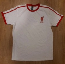 Schönes Schlichtes RETRO Liverpool FC Trikot Gr L Weiß Rot  England LFC SCHICK