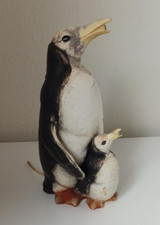 RAR Schöne alte Teichfigur Pinguine Gartenzwerg 1501 Heissner W-Germany