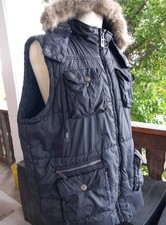 Weste Sepp Takko Gr 46 Schwarz 5 Außentaschen 1 Abnehmbare Kaputze