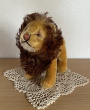 Steiff alter Löwe Leo | Knopf Mohair 50er Jahre Stofftier Spielzeug Plüschtier