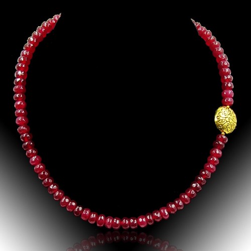 Rubin halskette kette mit gold - halskette,