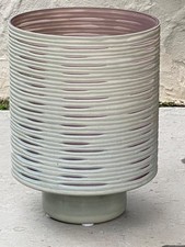XXL WINDLICHT LAMBERT H:34,5, D:26 LATERNE MAUVE/GRAU VASE NEUw. BATTUTO-TECHNIK