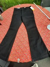 H&M Hose Schwarz Schlaghose 44 Neu Stretch Flared Fit