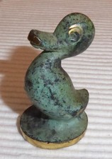 Gluttöter Messing mit Patina  Sammelfigur Ente ca. 4 cm hoch