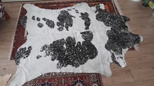 Silbermetallic Kuhfell Teppich