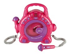 Idena CD Player Dual Micro 2 Mikrofone Cdplayer pink Discplayer tragbar MP3 Neu