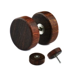 1 Paar Holz Fake Plug Braun