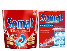 Somat 4in1 Caps 20 AW Excellence + Somat Duo Power Experten Spezial-Salz 1,2kg