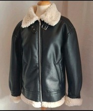 Divided H&M Jacke Lederoptik mit Teddyfutter Gr. XS schwarz neu ohne Etikett