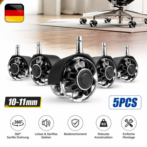 11mm stiel doppelrad 5er set - doppelrad,