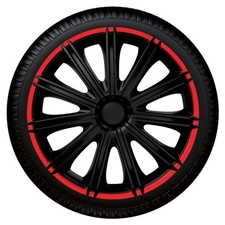 2 Stück Radblenden Radkappen Nero R 13 Zoll schwarz black rot red Radzierblende