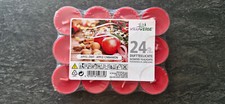 24 VILLAVERDE DUFT TEELICHTER IN ACRYLSCHALE - APFEL-ZIMT-  WEIHNACHTEN