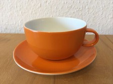 TCM Kaffeetasse Cappuccinotasse mit Unterteller Orange TOPP-ZUSTAND