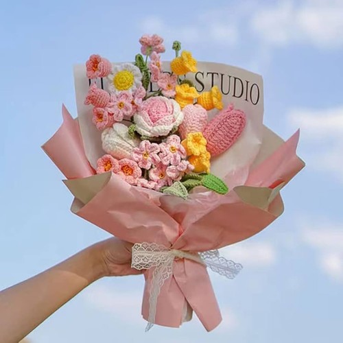 Häkelblumen strauß rosen - häkelblumen, &