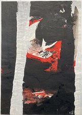 G. C. Kirchberger, ohne Titel (schwarz-rot-weiß), 1959, Malerei, Gouache, sig.