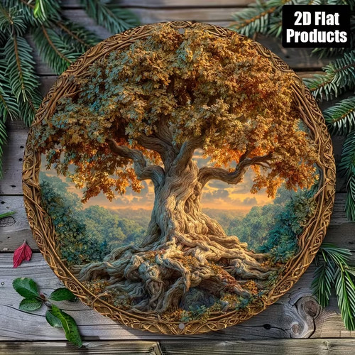 Lebensbaum wandbild aluminium - lebensbaum,