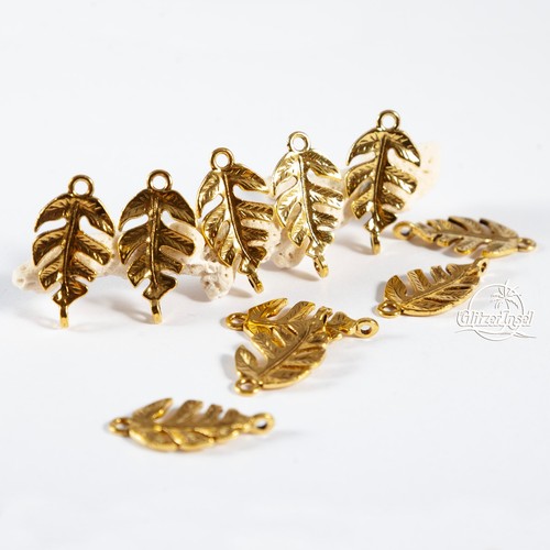 10x schmuck verbinder blatt - 10x,