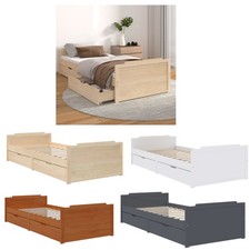 Massivholzbett Schubladen